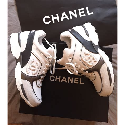 basket chanel blanche et grise|baskets chanel femme.